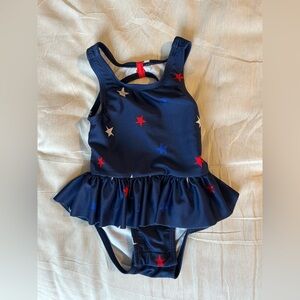 Cat and Jack Navy Star-Patterned Swimsuit